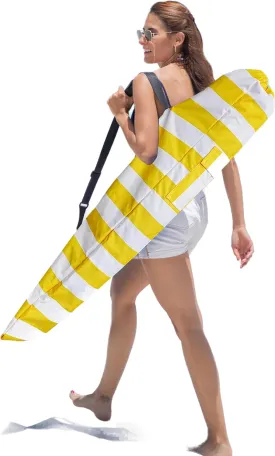 AMMSUN Commercial Grade Heavy Duty Beach Umbrella Carry Bag for storage of Beach & Patio Umbrellas,Universal Foldable Umbrella Bag, Fits Most Outdoor Umbrellas, Capri Yellow Stripe