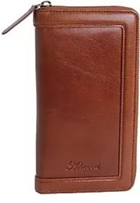 Ashwood Tan Leather Zip Travel Wallet