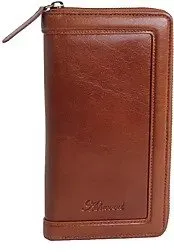 Ashwood Tan Leather Zip Travel Wallet