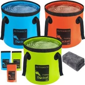 AUTODECO Collapsible Bucket 5 Gallon Container Folding Water Bucket Portable Wash Basin