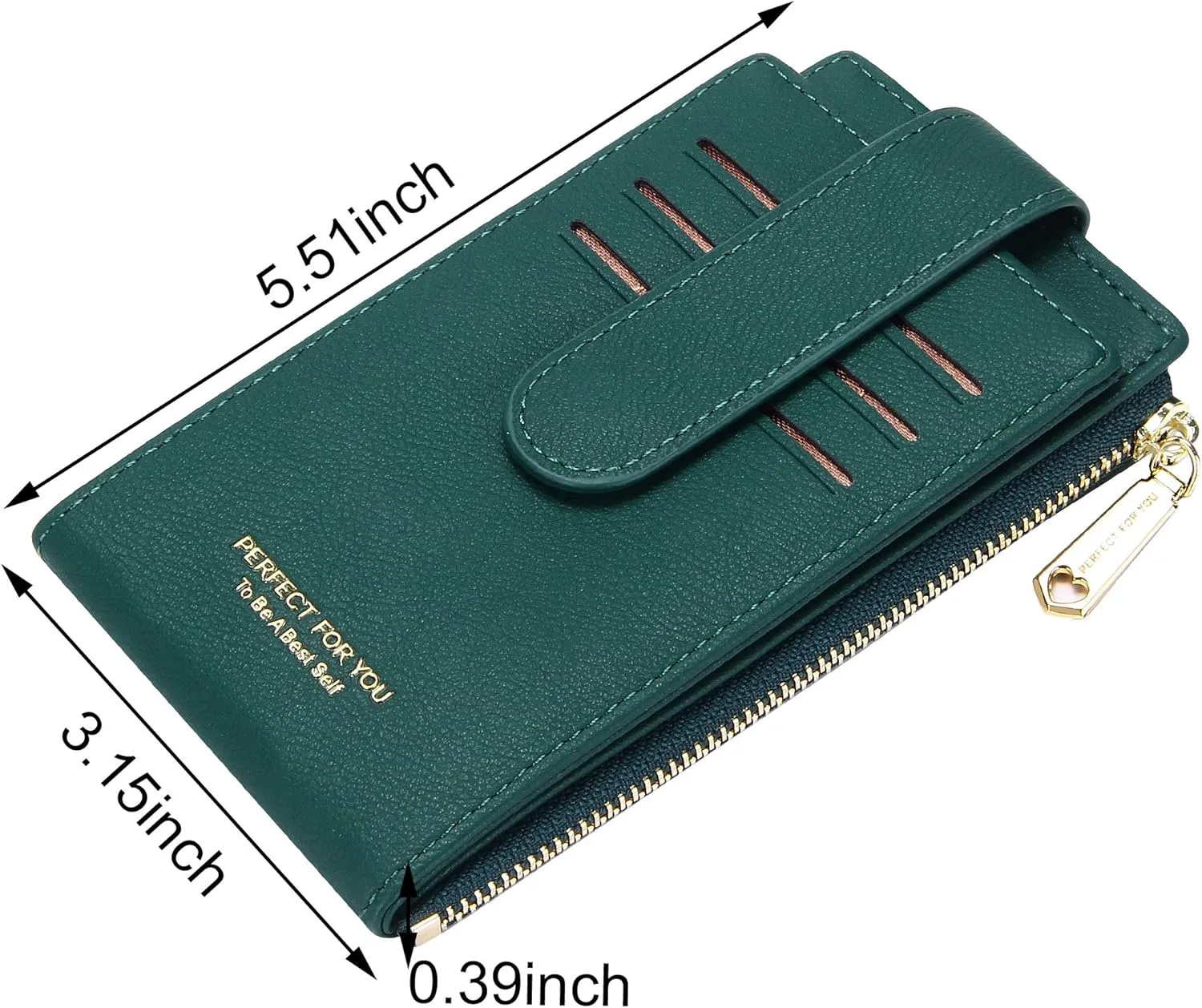 Badiya RFID Card Holder Wallet for Women Slim Wallets Bifold Multi Card Case Zipper Coin Purse