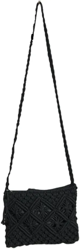 Boho Straw Shoulder Bag Handwoven Wicker Beach Purse for Women Crossbody Handbag