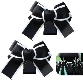 Car Bow Back Seat Headrest Hooks, Cute Creative Hidden Decoration Hanging Organizer, Multi-function Backpack Grocery Bag Hanging Organizer, Car Portable Storage Accessories (Black)