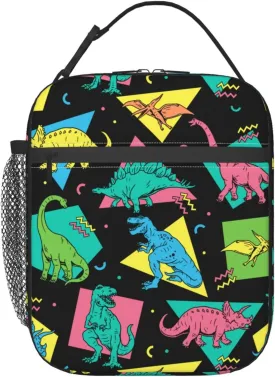 Cartoon Dinosaurs Lunch Bag Lunch Box Insulated Meal Bag Food Container for School Work Picnic Travel