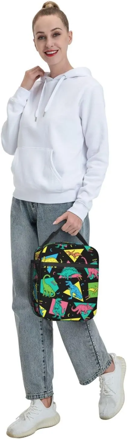 Cartoon Dinosaurs Lunch Bag Lunch Box Insulated Meal Bag Food Container for School Work Picnic Travel