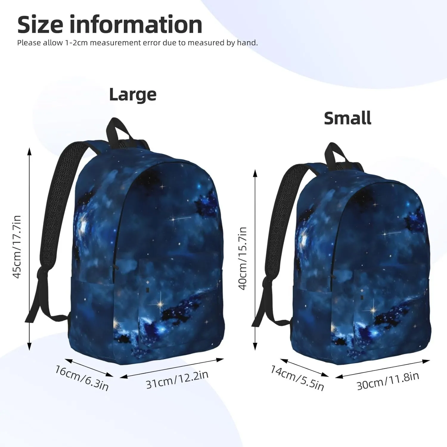 Casual Canvas Backpack, Laptop Rucksack,Shoulder Travel Camping Hiking Backpacks for Men Women-Blue galaxy