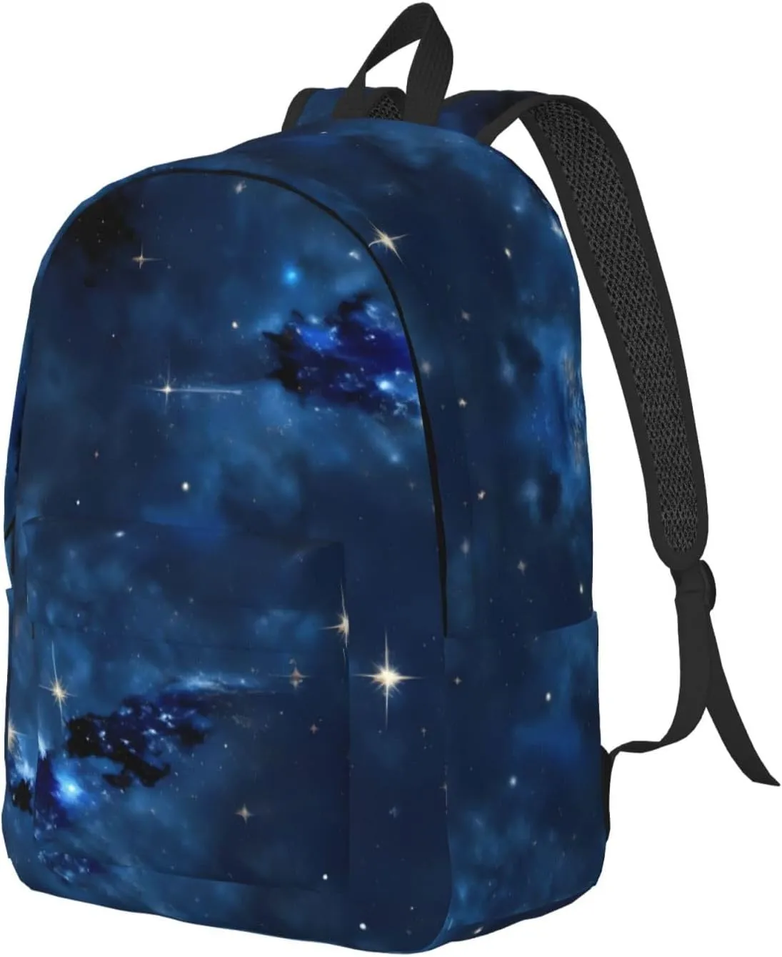 Casual Canvas Backpack, Laptop Rucksack,Shoulder Travel Camping Hiking Backpacks for Men Women-Blue galaxy