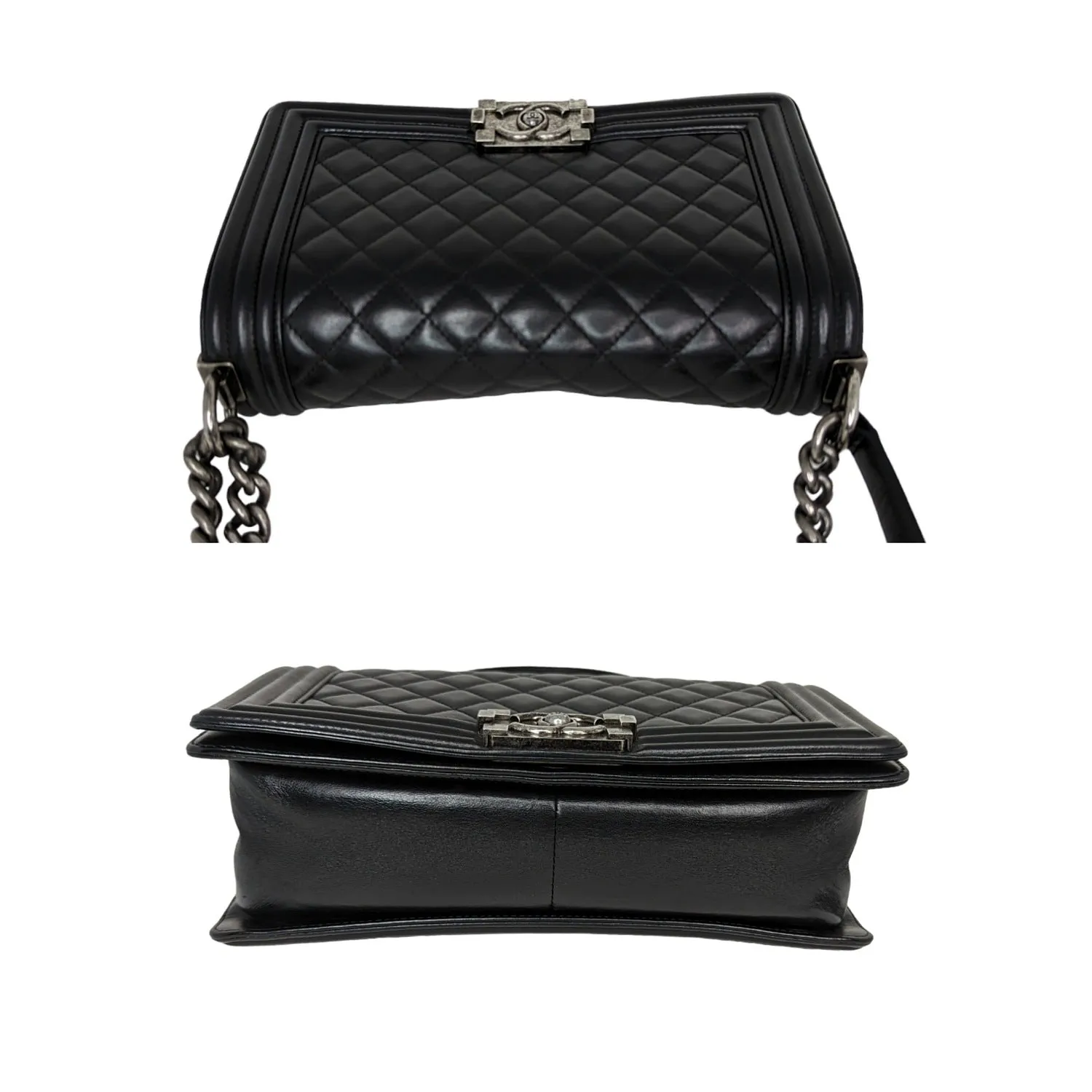 Chanel bag Black Quilted Calfskin Medium Boy Bag
