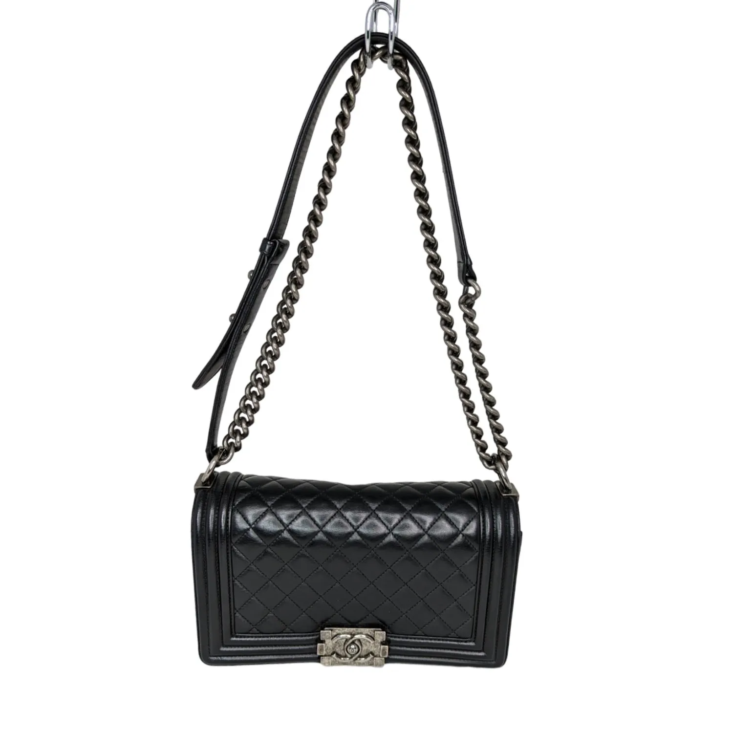 Chanel bag Black Quilted Calfskin Medium Boy Bag