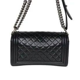Chanel bag Black Quilted Calfskin Medium Boy Bag