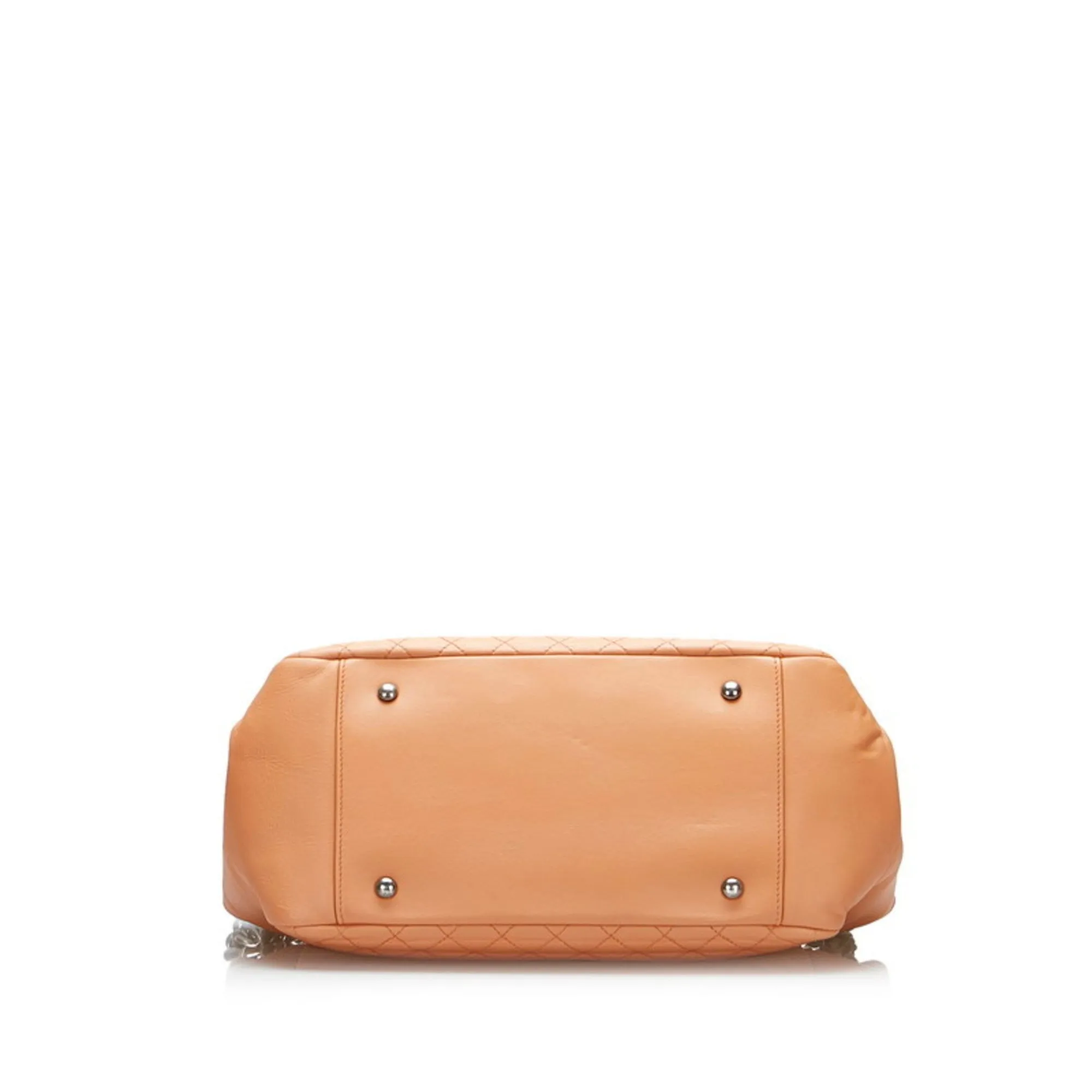 Chanel Boy Coco Mark One Shoulder Bag HandBag Salmon Pink Leather Ladies