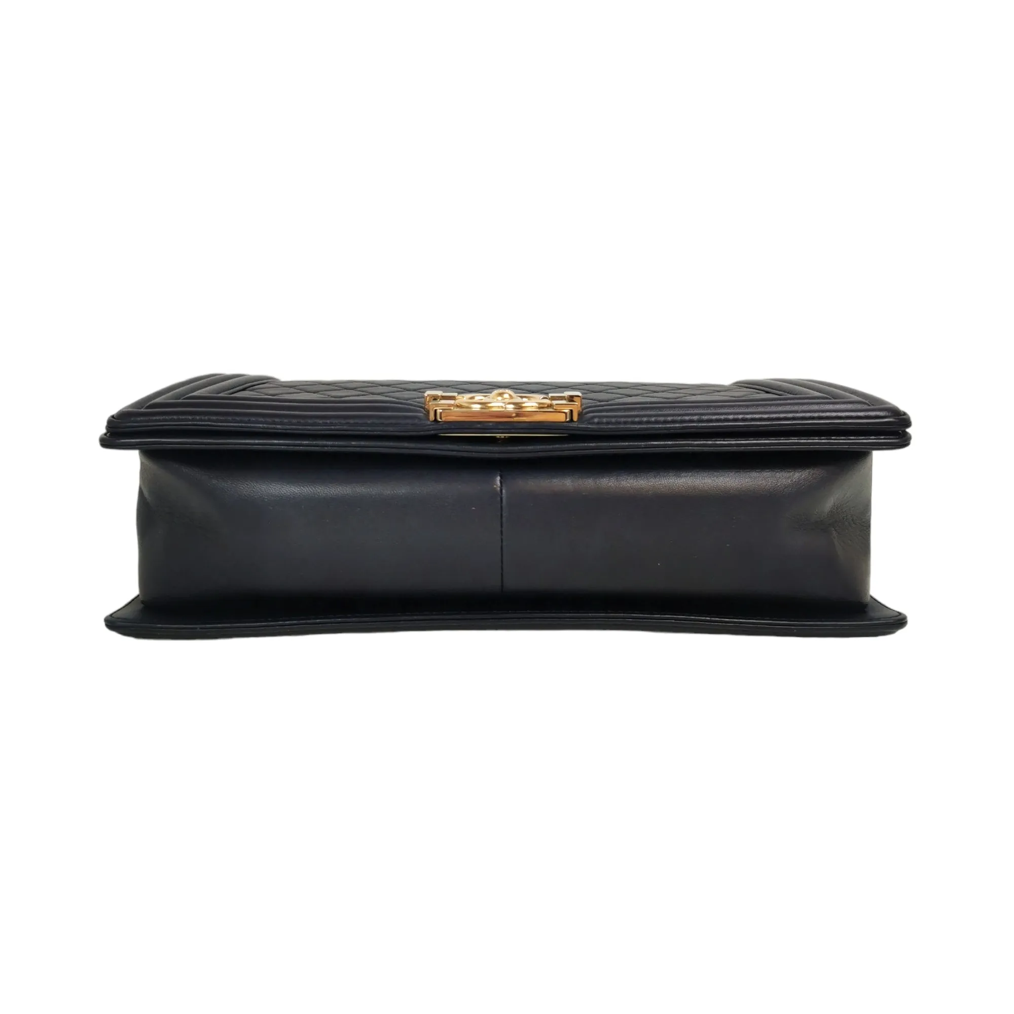 Chanel Boy Large Navy Blue Lambskin Gold