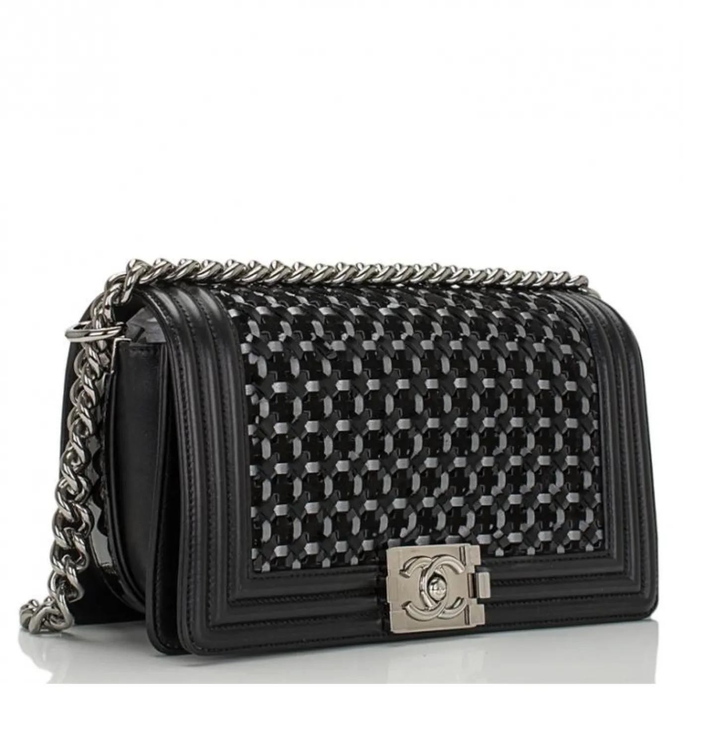 CHANEL BRAIDED BOY LAMBSKIN FLAP BAG