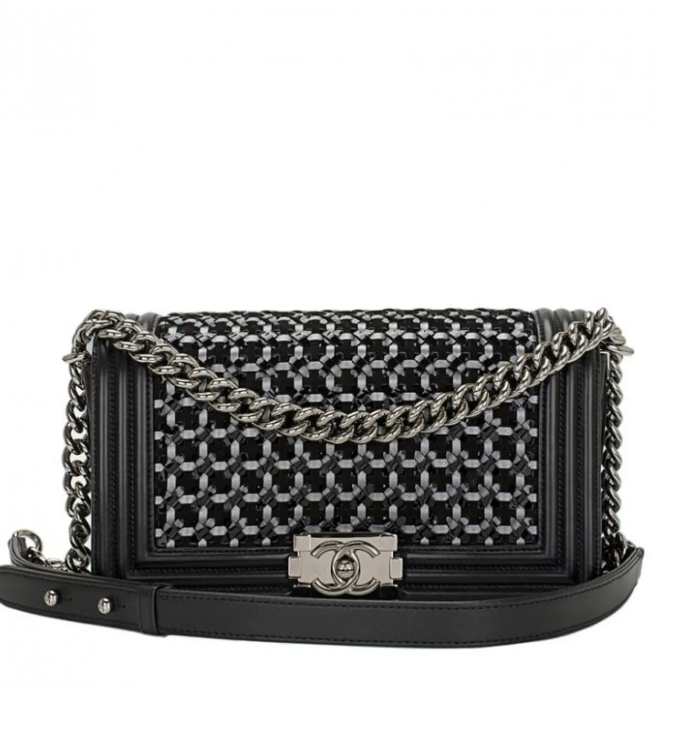 CHANEL BRAIDED BOY LAMBSKIN FLAP BAG