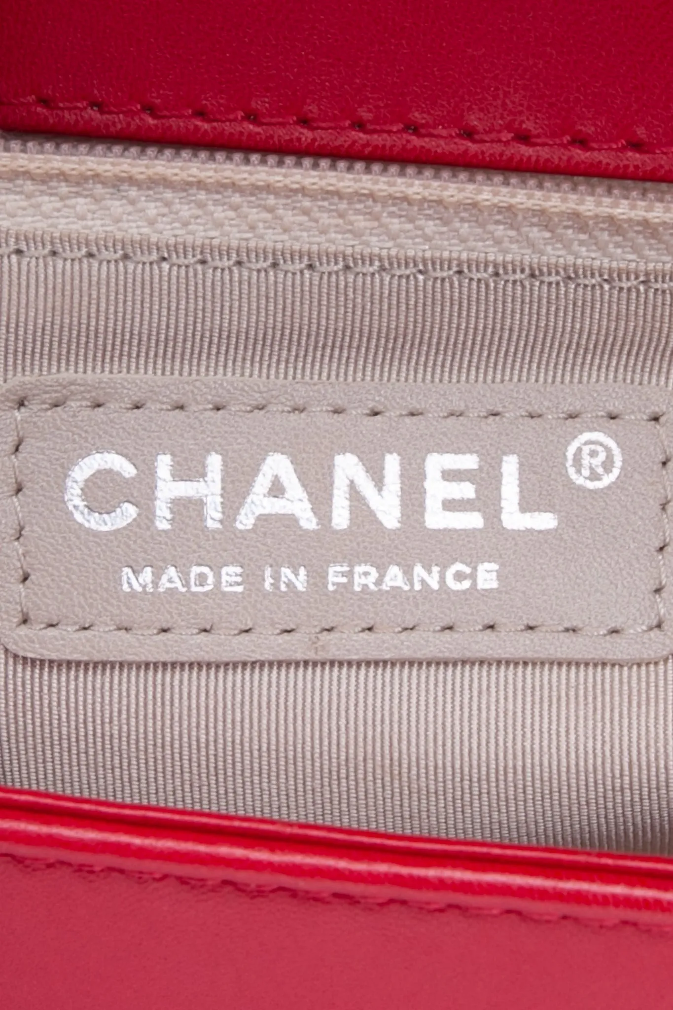 CHANEL Perforated Lambskin Quilted Medium Boy Flap Red