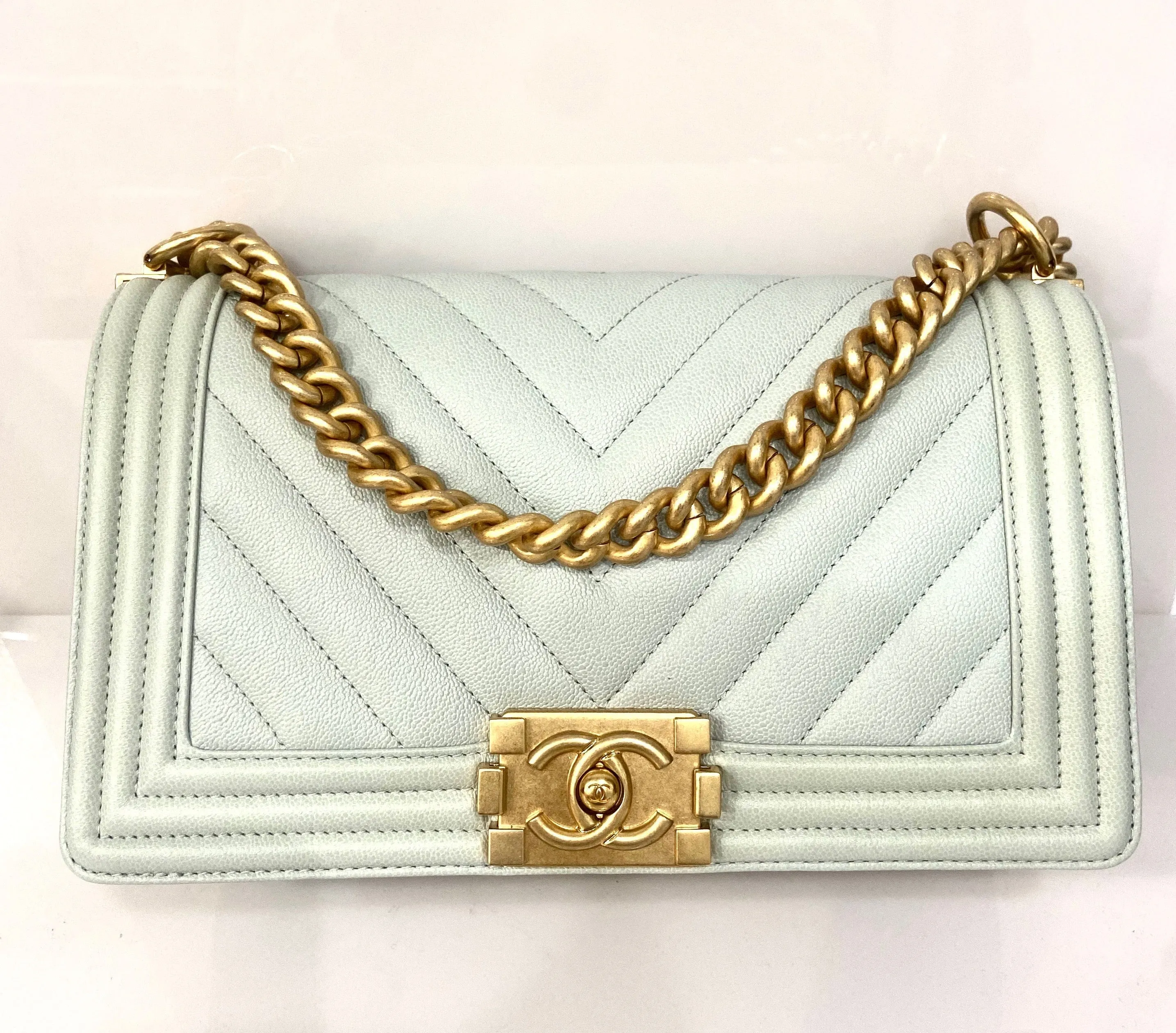 CHANEL QUILTED LAMBSKIN BOY FLAP BAG OLD MEDIUM