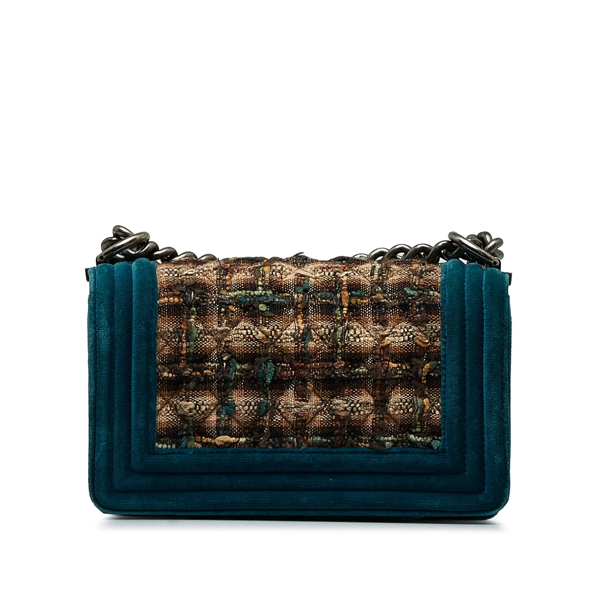 CHANEL Small Tweed and Velvet Boy Bag