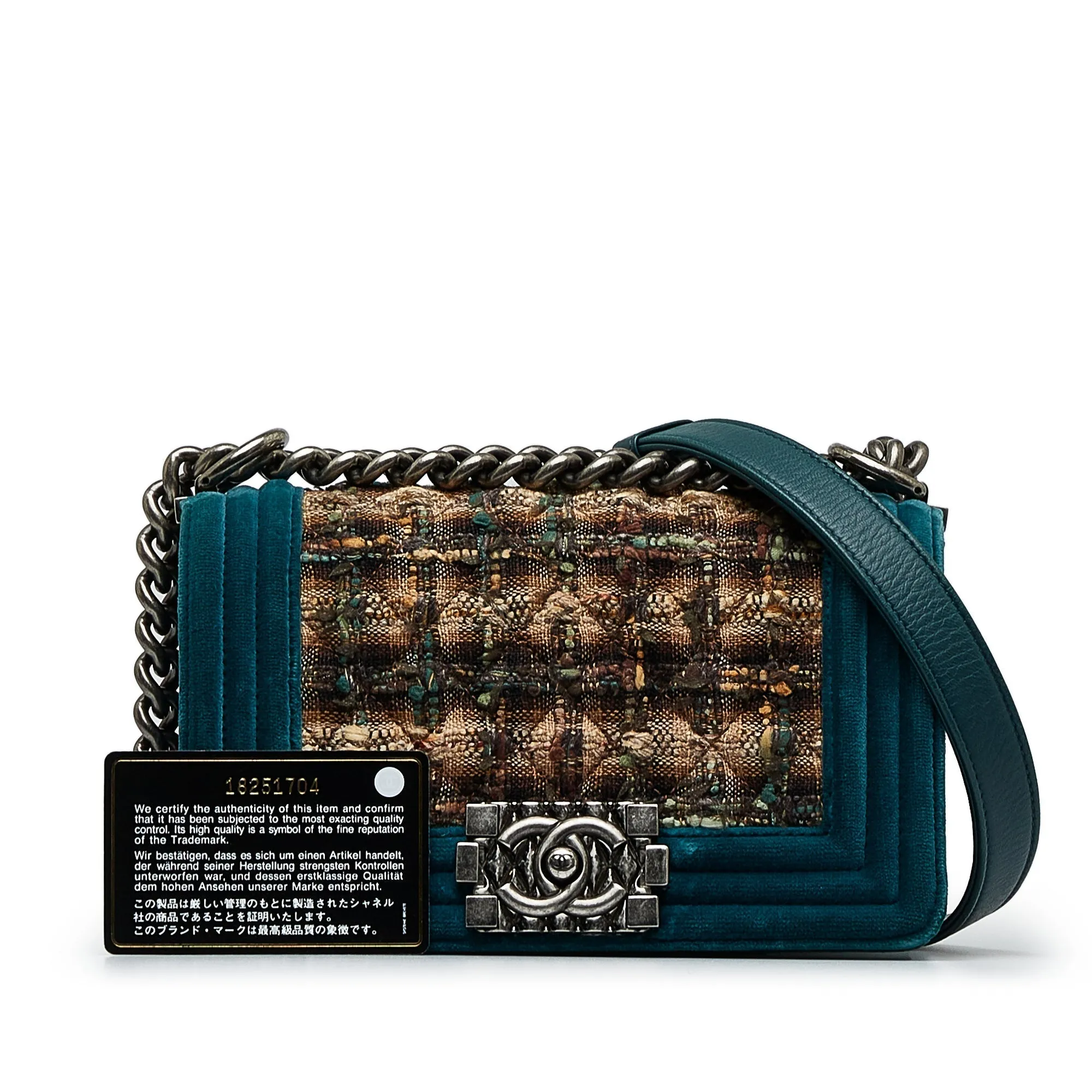 CHANEL Small Tweed and Velvet Boy Bag