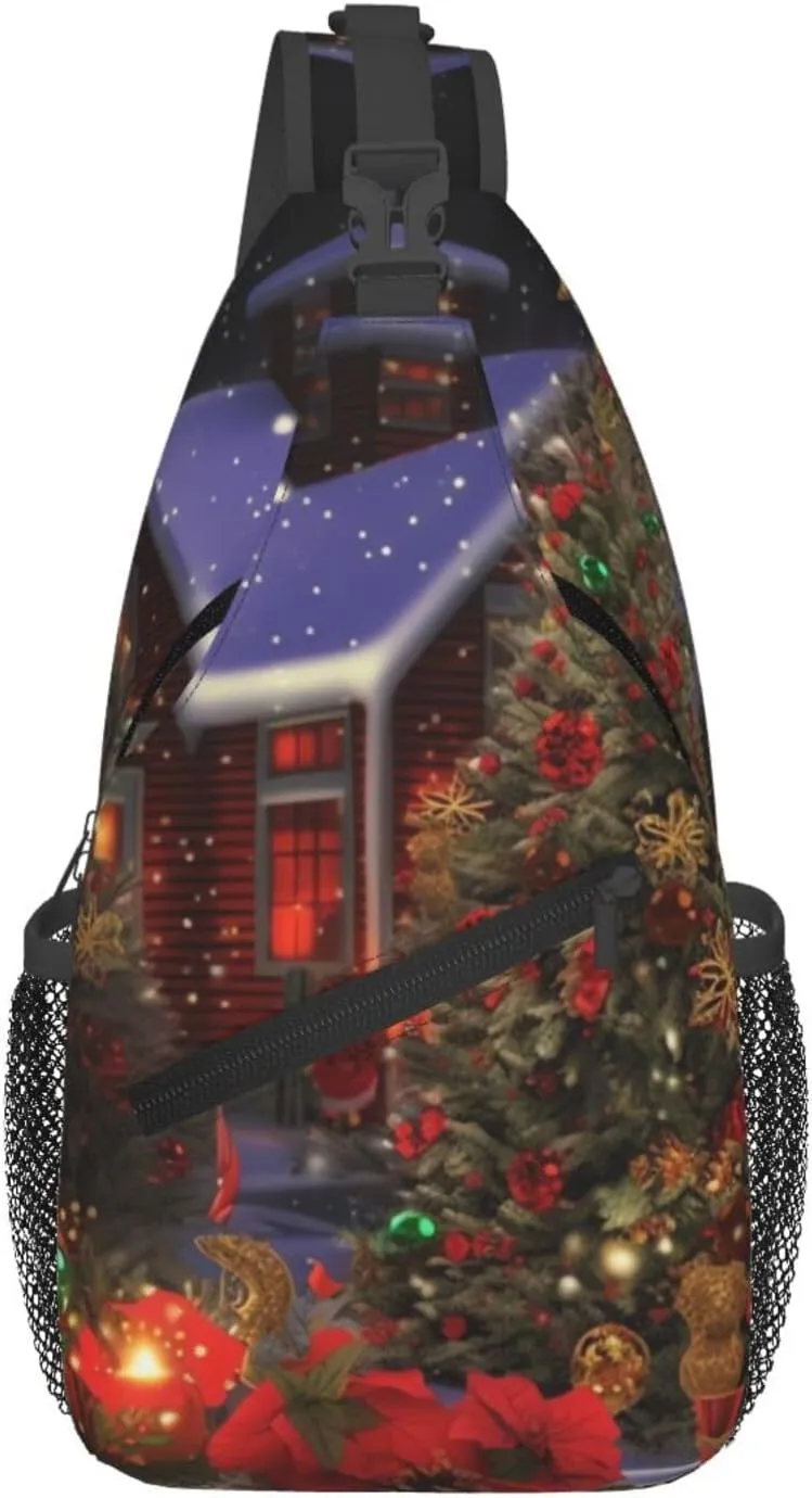 Christmas Cheer Sling Backpack Cross Chest Bag Travel Crossbody Bags for Men Women Fashion Daypack