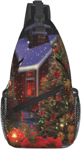 Christmas Cheer Sling Backpack Cross Chest Bag Travel Crossbody Bags for Men Women Fashion Daypack