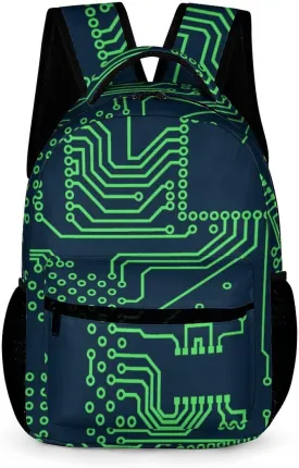 Circuit Board Pattern Unisex Backpack Casual Daypacks Quality Shoulders Bag for Camping Hiking Travel Gear