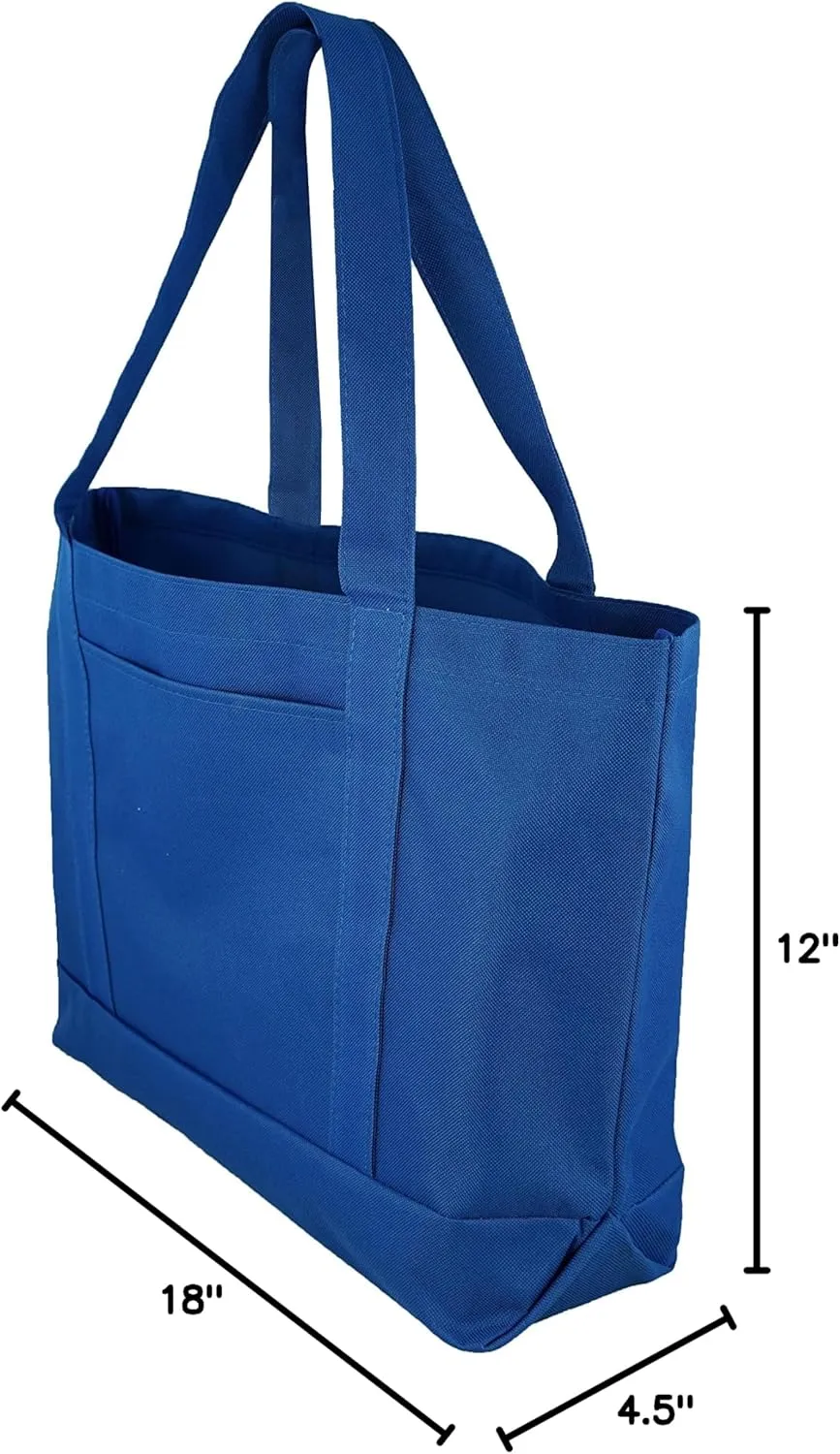 Daily Tote with Shoulder Length Handles and Outside Pocket
