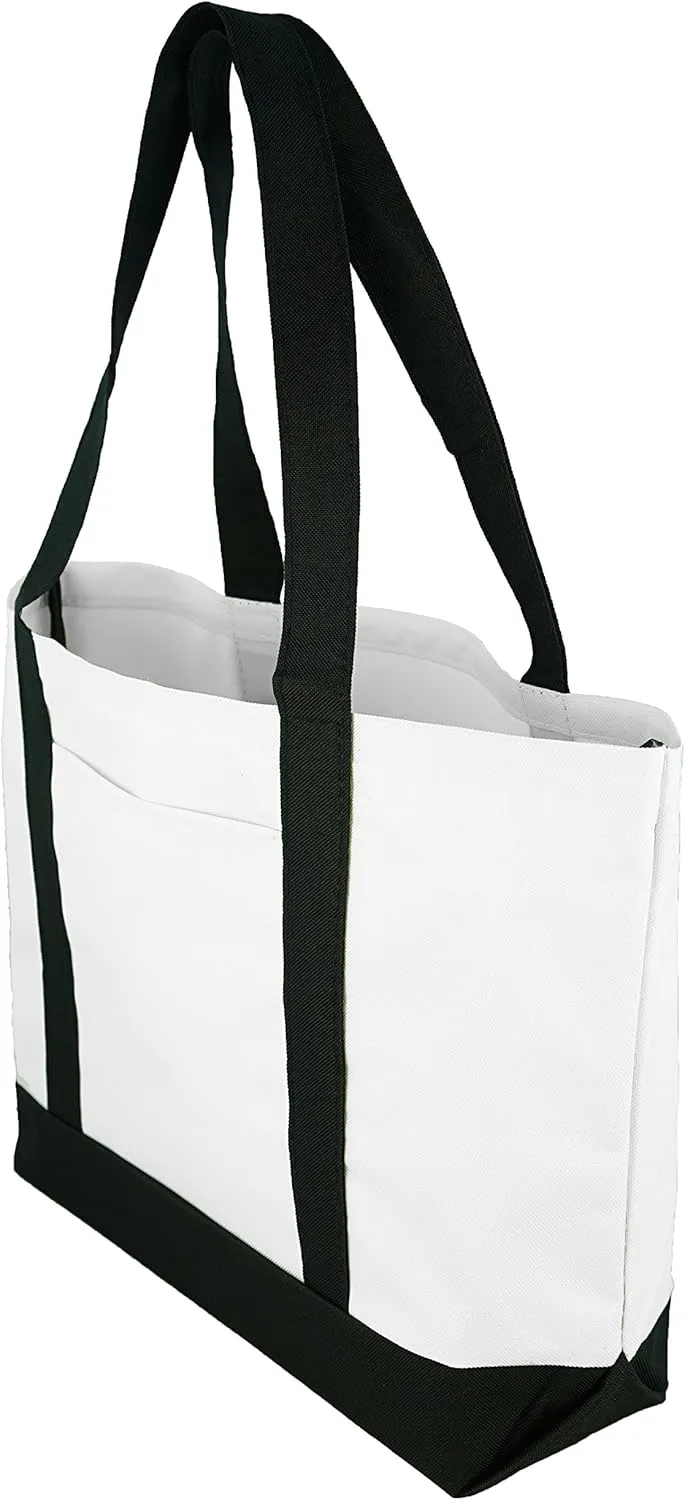 Daily Tote with Shoulder Length Handles and Outside Pocket