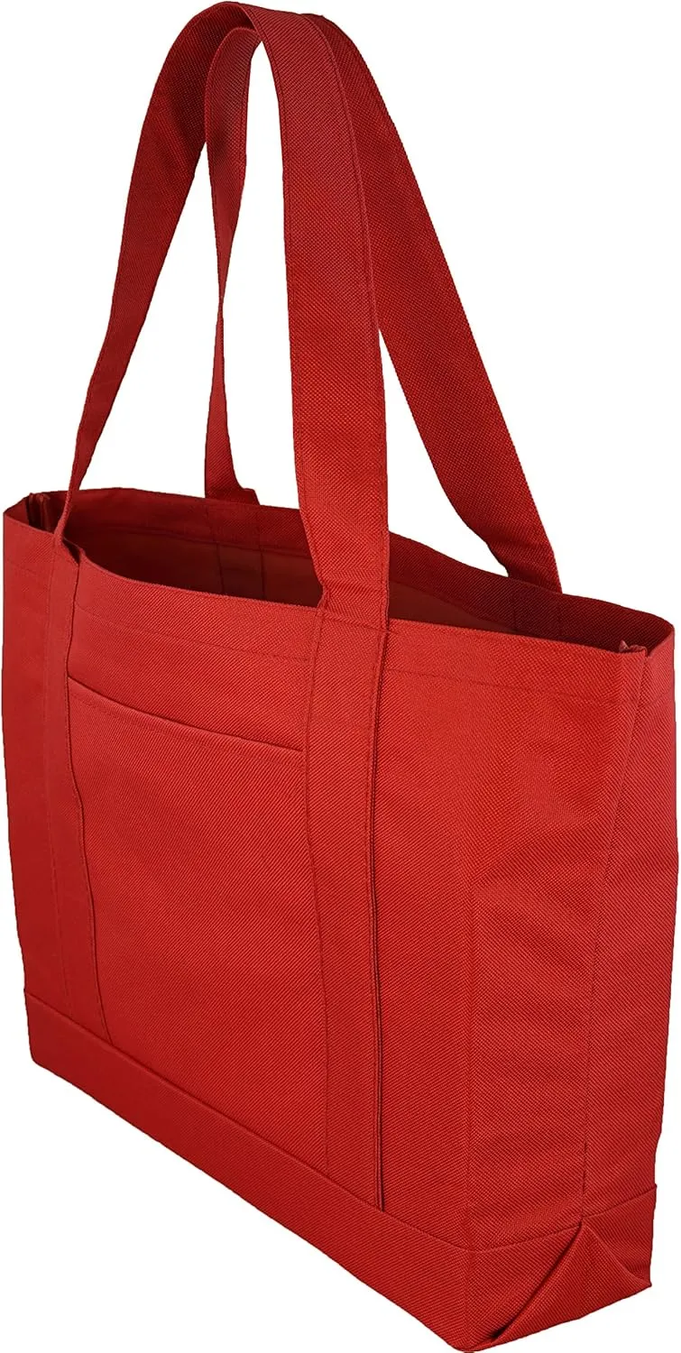 Daily Tote with Shoulder Length Handles and Outside Pocket