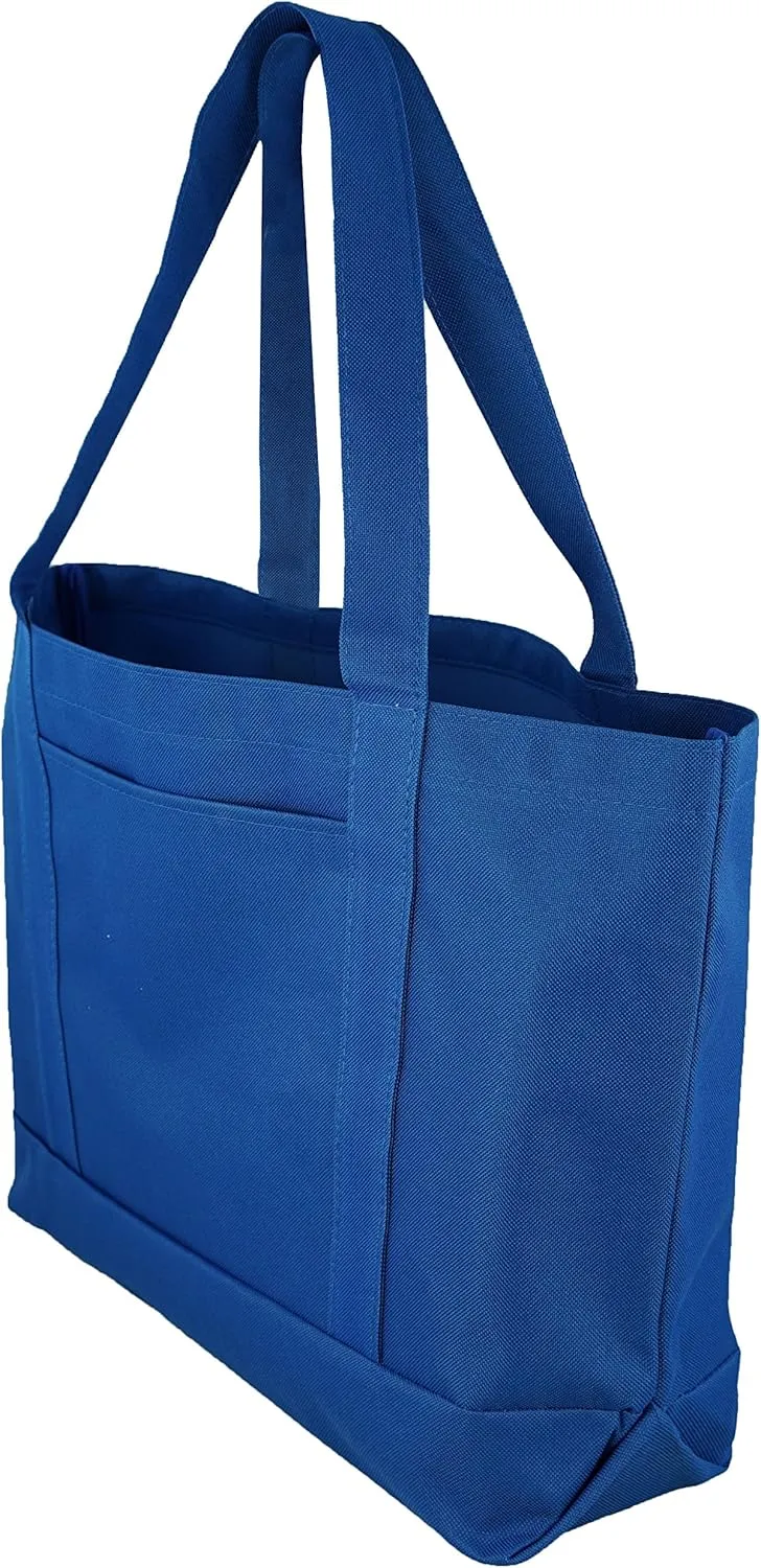 Daily Tote with Shoulder Length Handles and Outside Pocket