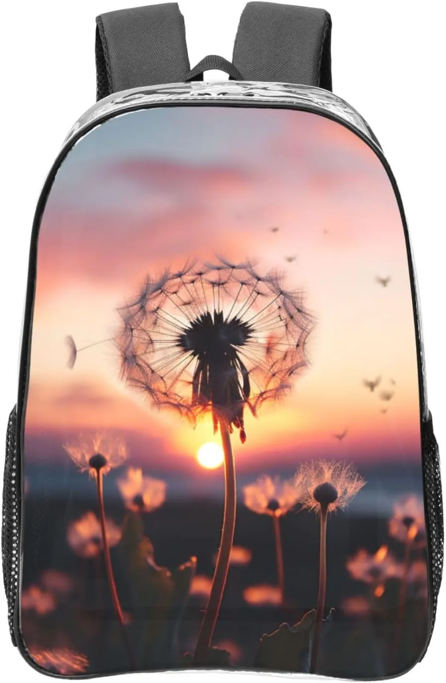 Dandelion in the Sunset Clear Backpack Heavy Duty PVC Transparent Backpacks Large See Through Bag for Work Travel