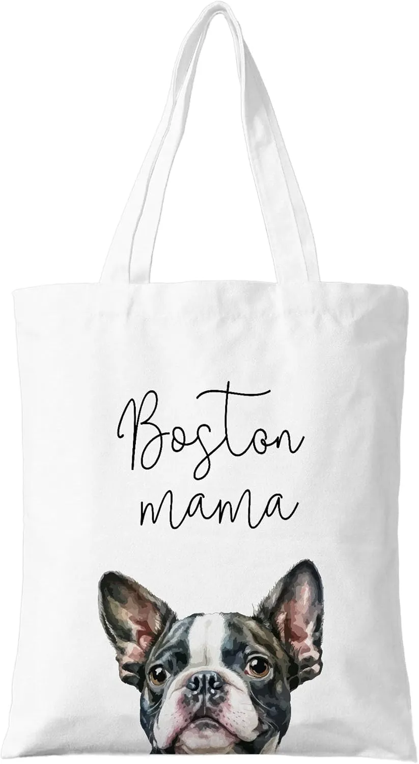 Dog Mama Canvas Tote Bag for Women, Dogs Lover Gift for Dog Mom, Birthday Christmas Cute Rottweiler Gifts For Women.