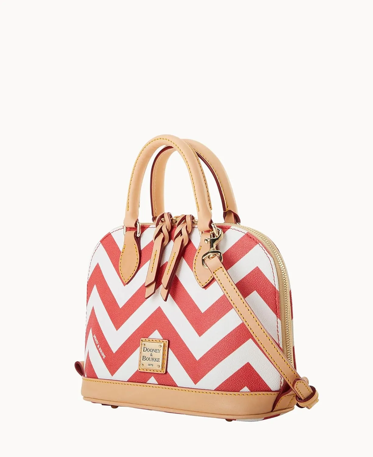 Dooney & Bourke Satchel Bags for Women, Chevron Bitsy Bag Satchel Handbag with Crossbody Strap