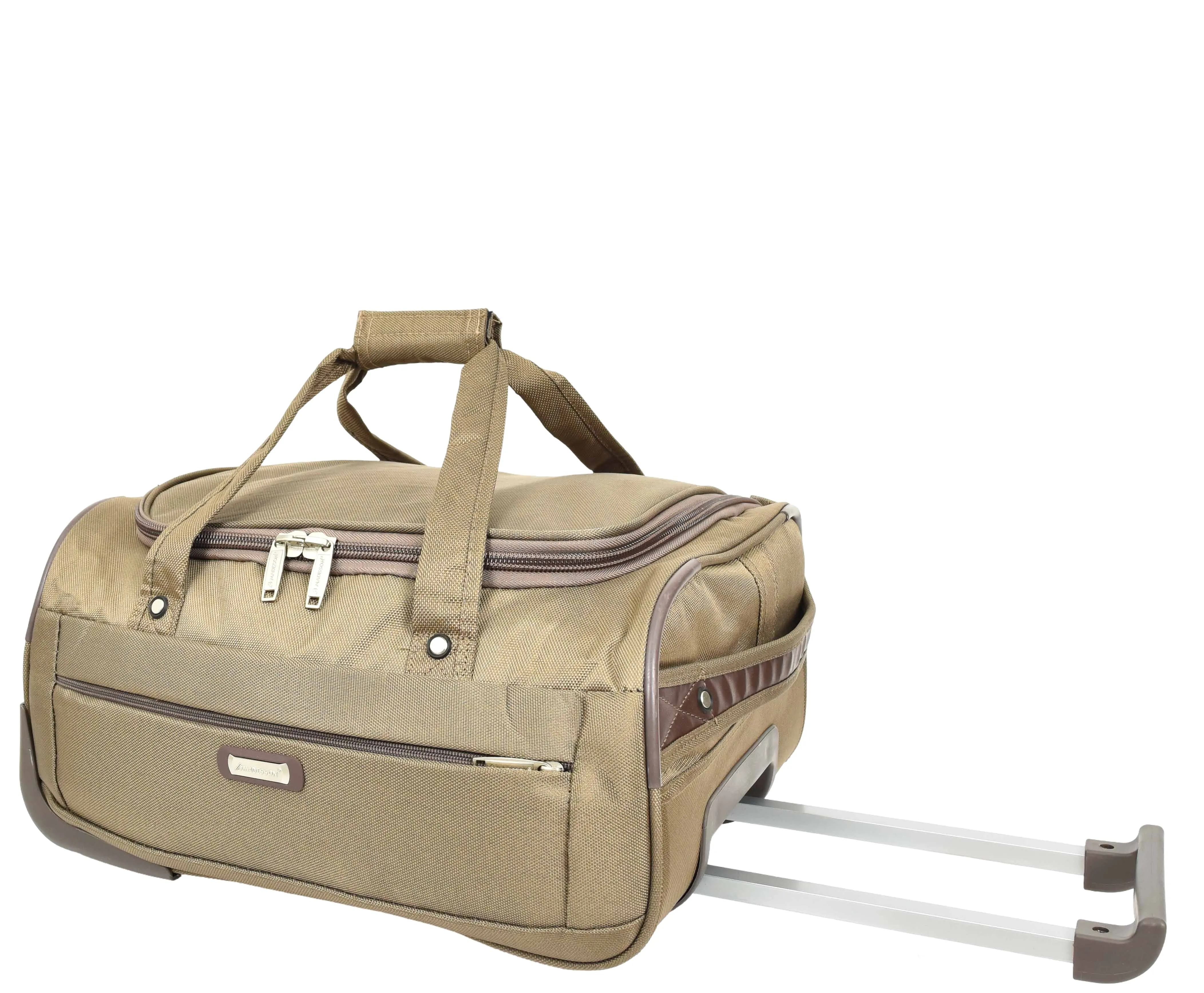 DR638 Weekend Travel Mid Size Bag Wheeled Holdall Duffle Beige