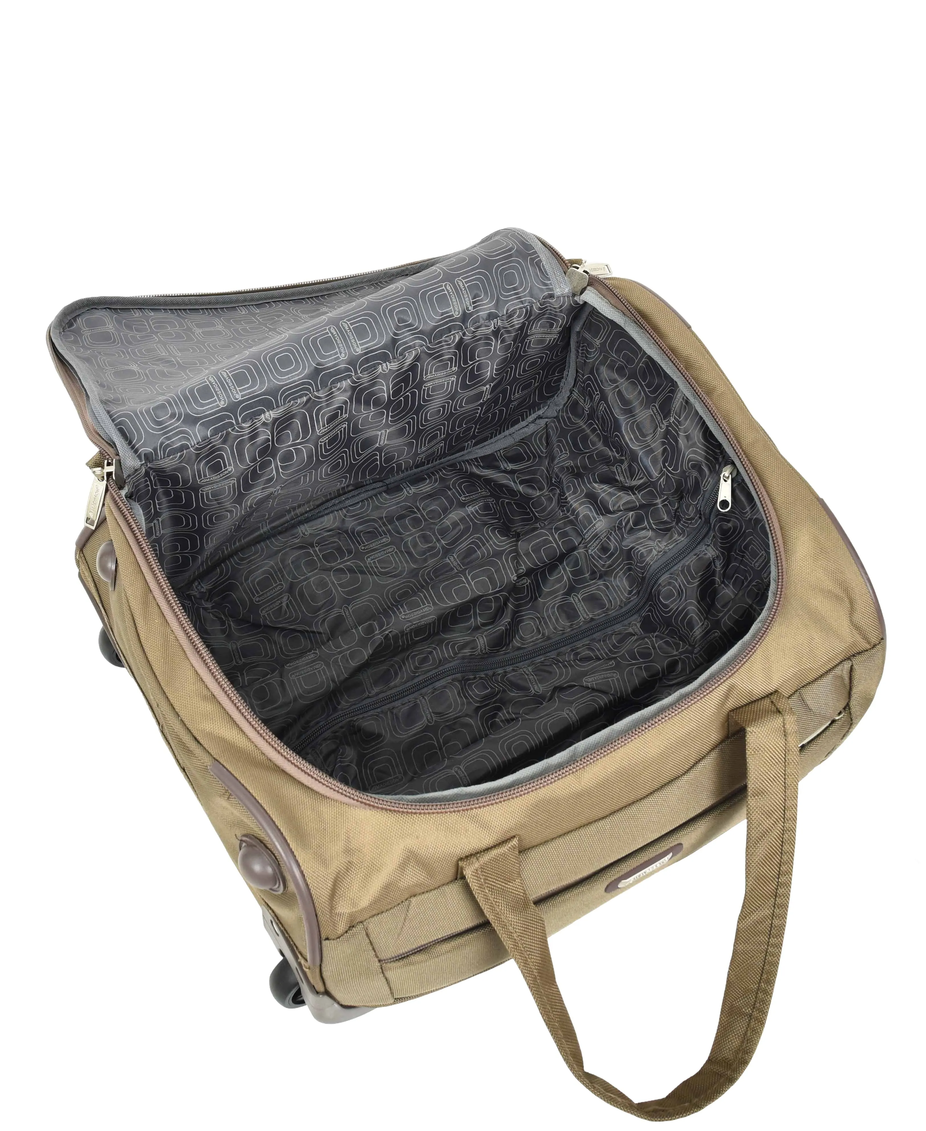 DR638 Weekend Travel Mid Size Bag Wheeled Holdall Duffle Beige