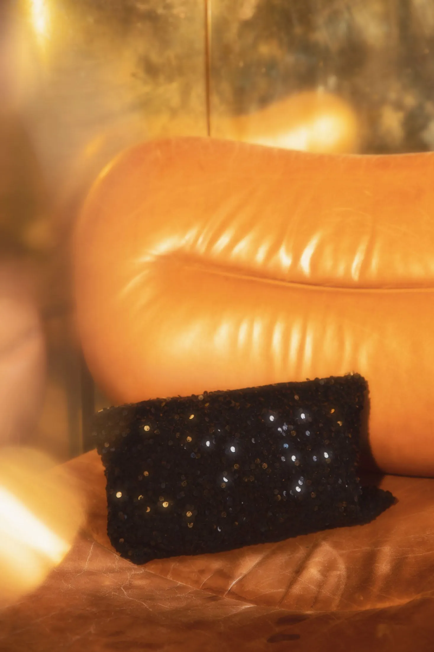 Evening Sequin Clutch - Black