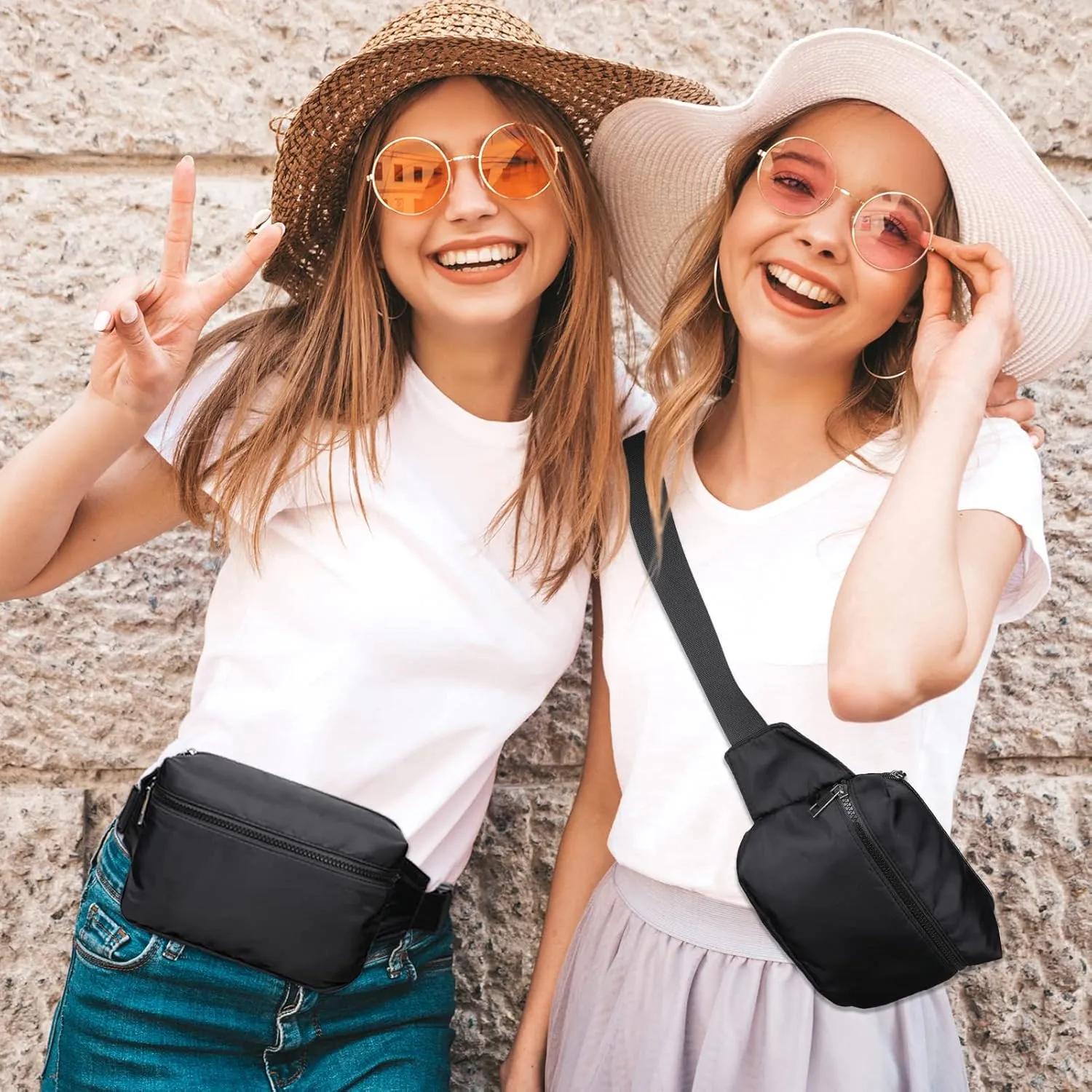 Fanny Packs for Women - Belt Bag for Women - Fanny Pack Crossbody Bags - Black Fanny Pack with Adjustable Strap, Fashion Cross Body Fanny Pack for Running