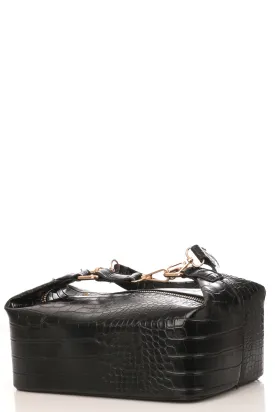 Faux Alligator Skin Rectangle Box Bag