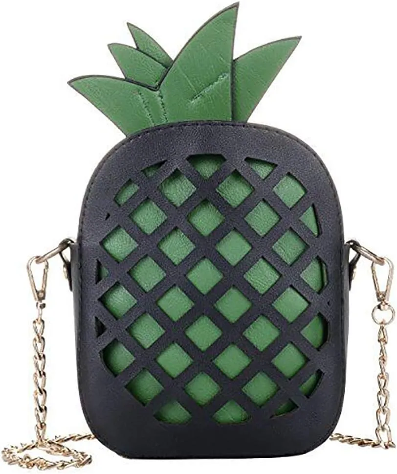 Fruit Shape Handbag PU Crossbody Metal Chain Shoulder Bag Adjustable Strap Clutch Jelly Purse