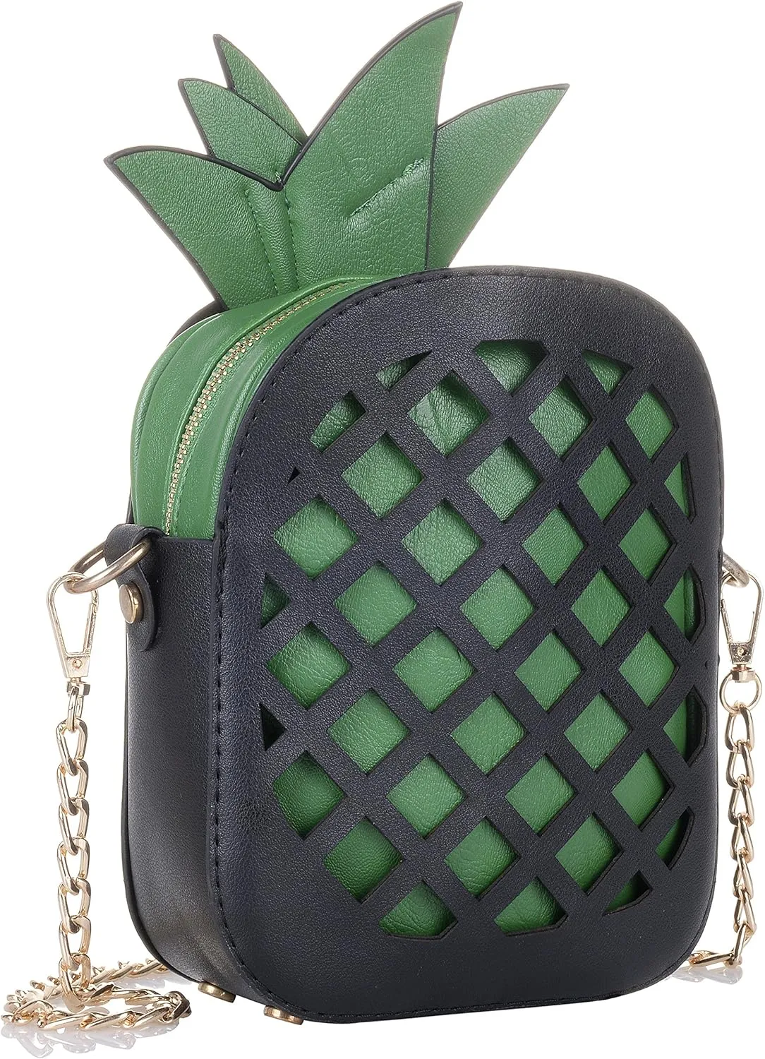 Fruit Shape Handbag PU Crossbody Metal Chain Shoulder Bag Adjustable Strap Clutch Jelly Purse