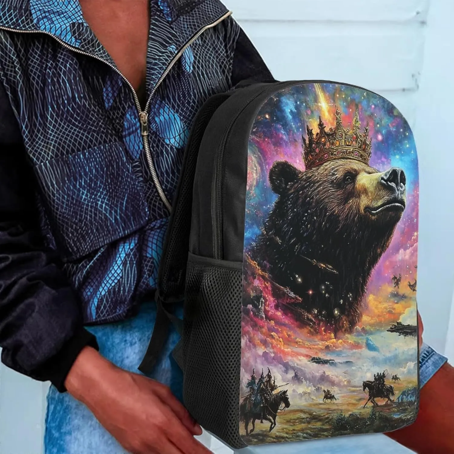 Hawapod Brown Velvet Chinchilla Book Bag For High School 17H High Cute Bookbags Kids Teens Girls Students School Backpacks