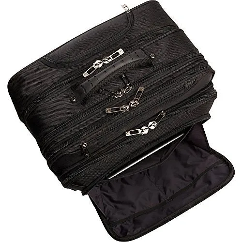 Heritage Polyester Wheeled Business Case Briefcase, Black, One Size