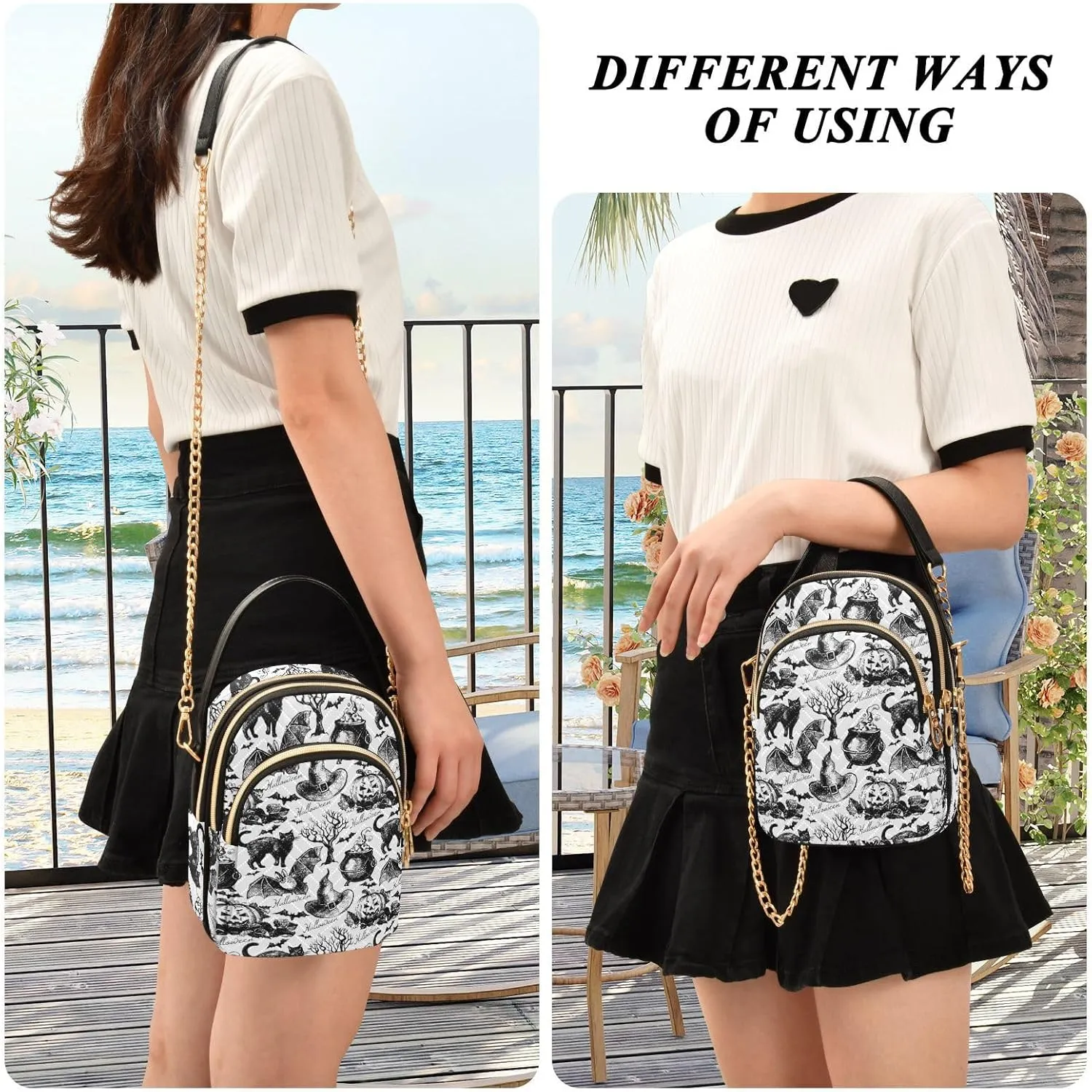 Holiday Festive Cell Phone Purse Crossbody Handbag Durable Shoulder Bag Travel Pouch