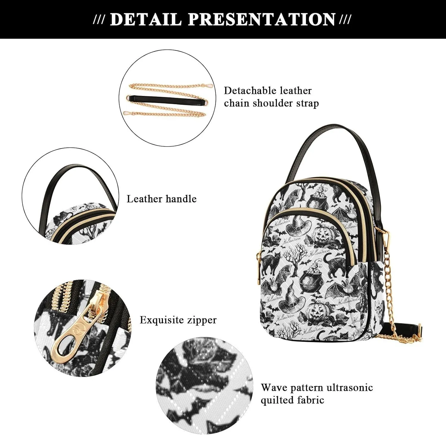 Holiday Festive Cell Phone Purse Crossbody Handbag Durable Shoulder Bag Travel Pouch