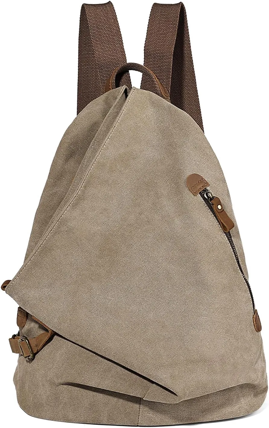 KL928 Canvas Vintage Backpack  Large Casual Daypack Outdoor Travel Rucksack Hiking Backpacks for Men Women