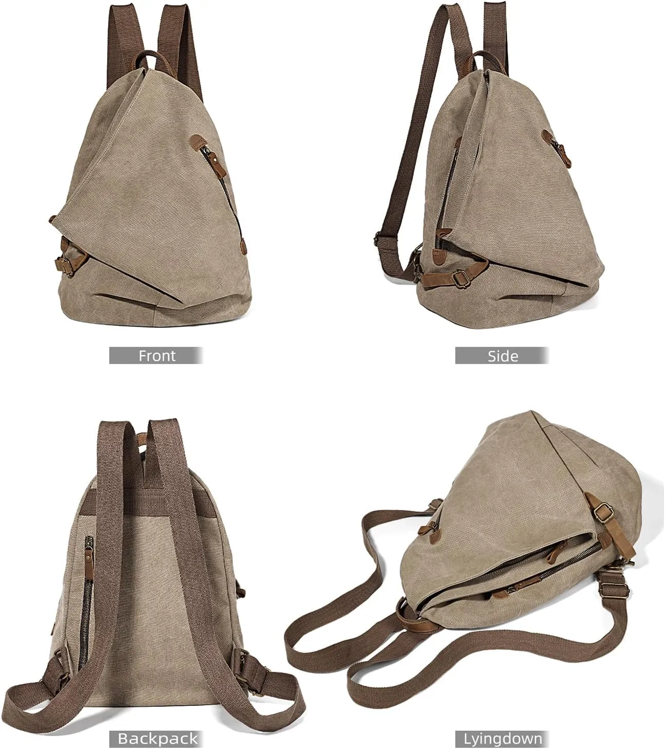 KL928 Canvas Vintage Backpack  Large Casual Daypack Outdoor Travel Rucksack Hiking Backpacks for Men Women