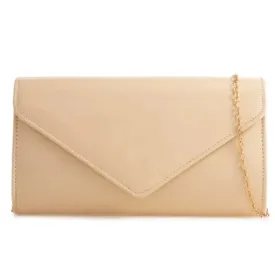 Koko Cream Patent Envelope Clutch Bag