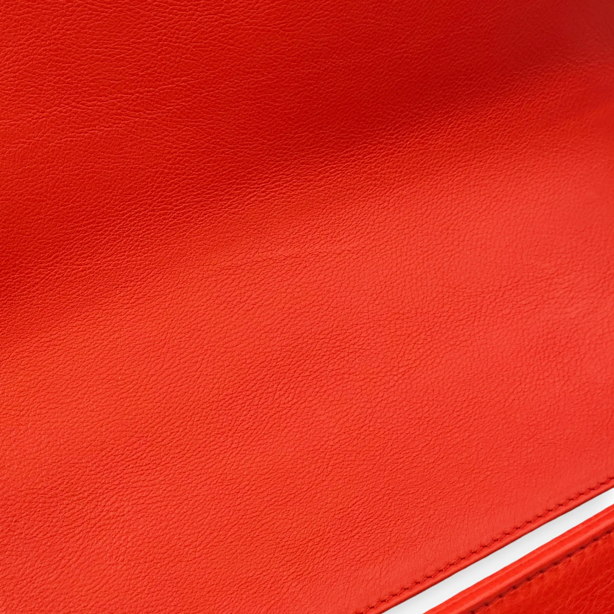 Le Boy Large Red Shoulder Bag in Calfskin, Ruthenium hardware
