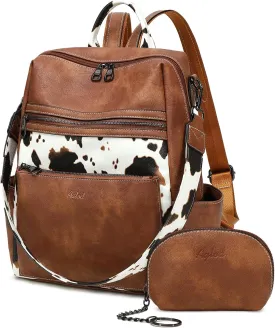 Leather Backpack Purse for Women Designer Ladies Shoulder Bag Fashion Faux Work Travel Daypack