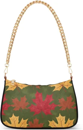 Maple Leaves Retro trendy chain sling crossbody bag handbag for women for for traveling