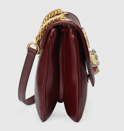 Medium Shoulder Bag with Tiger Head - Black, Red, Green, White